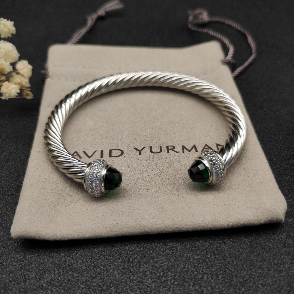 David Yurman 7mm full diamond deep green diamond bangle